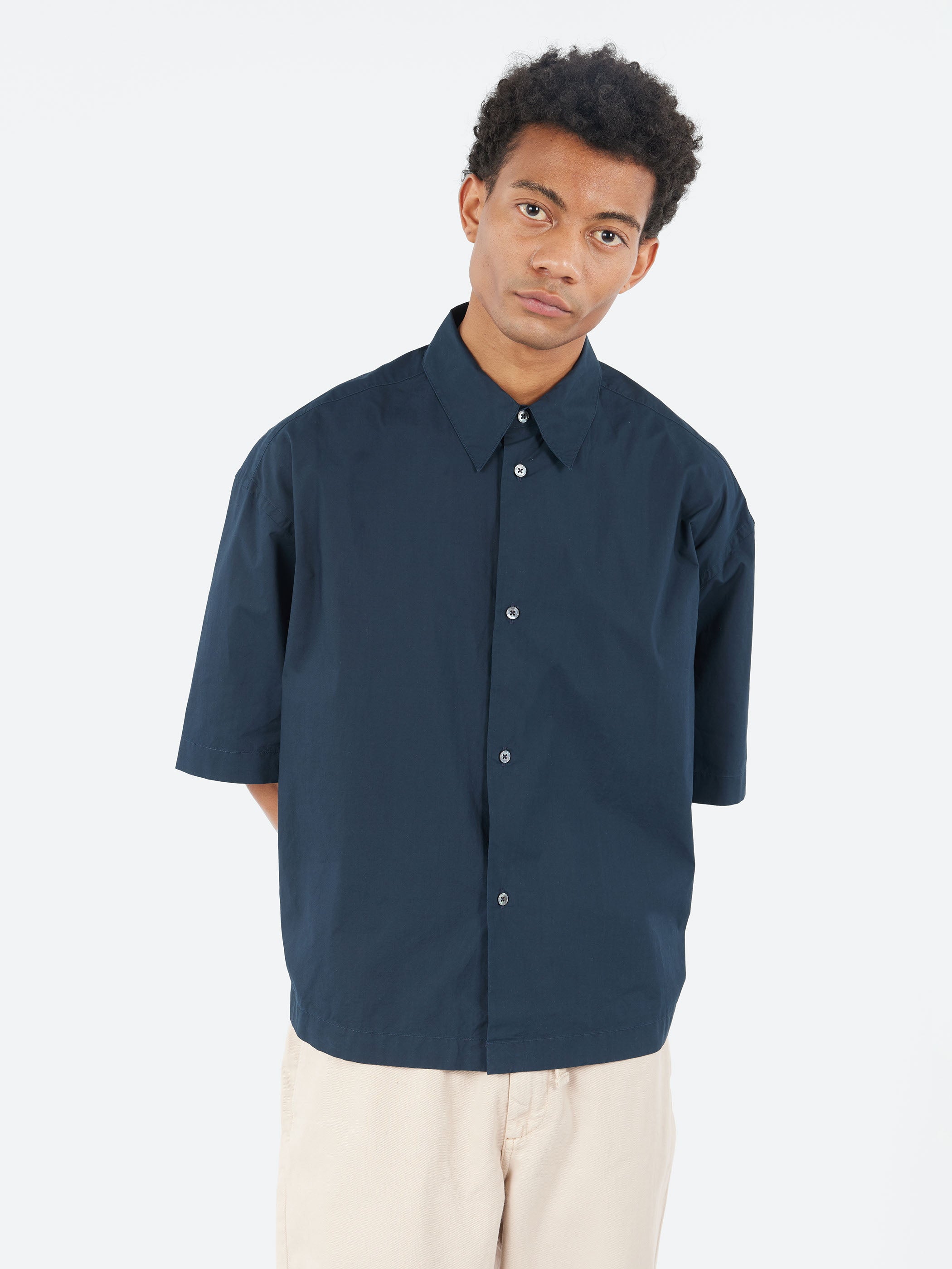 Studio Nicholson - Sanko Shirt in Dark Navy – gravitypope