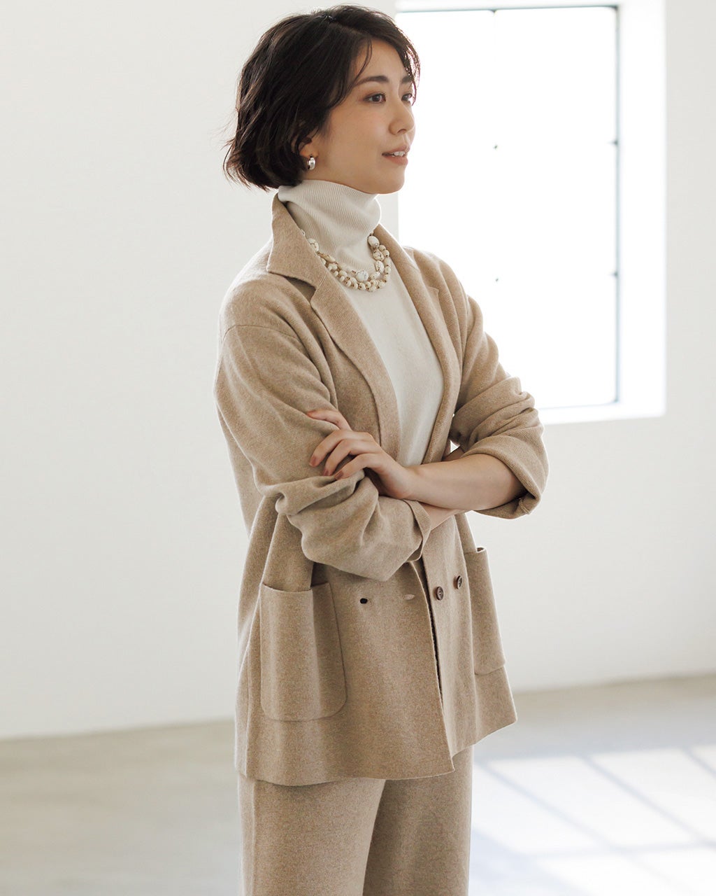 イタリア糸・カシミヤ混ニットジャケット/DoCLASSE