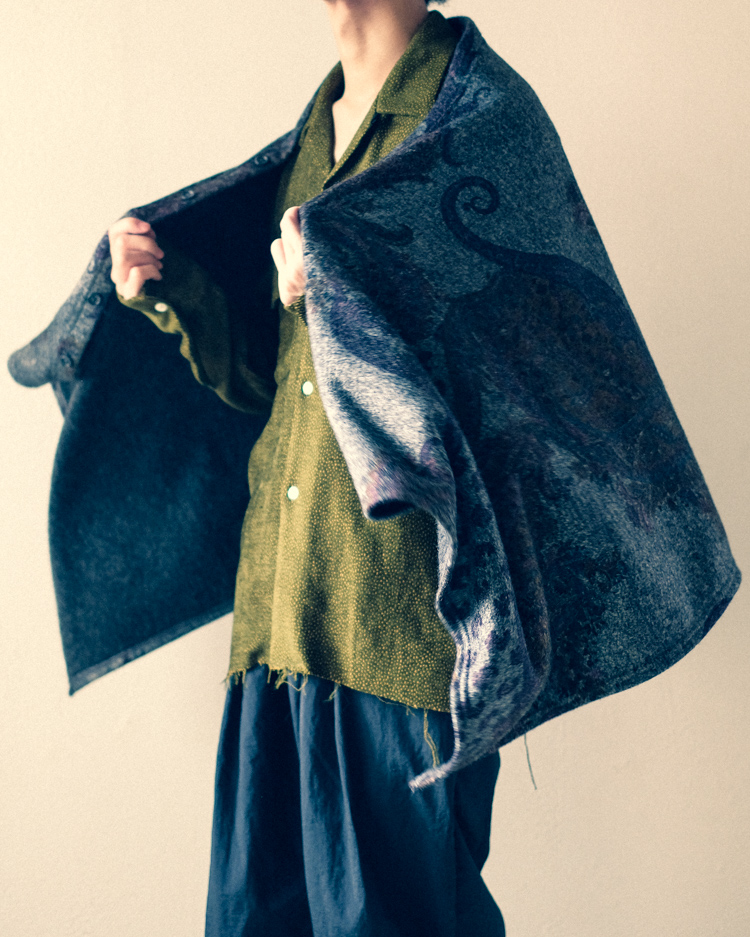 Vol.4633【Engineered Garments：Button Shawl – Wool Paisley Print