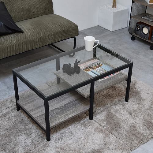 ガラスセンターテーブル ONTB0294MOGRY B.Bファニシング ガラス