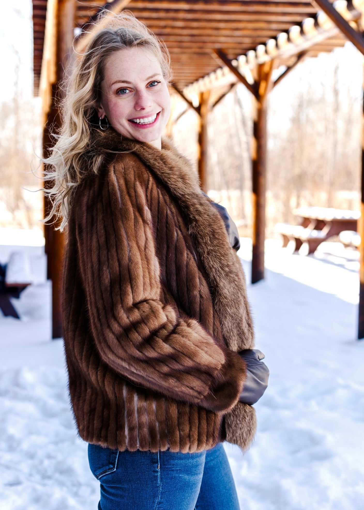 Sz M Genuine Corded Mink/Fox Jacket – Dakota Darling Furs