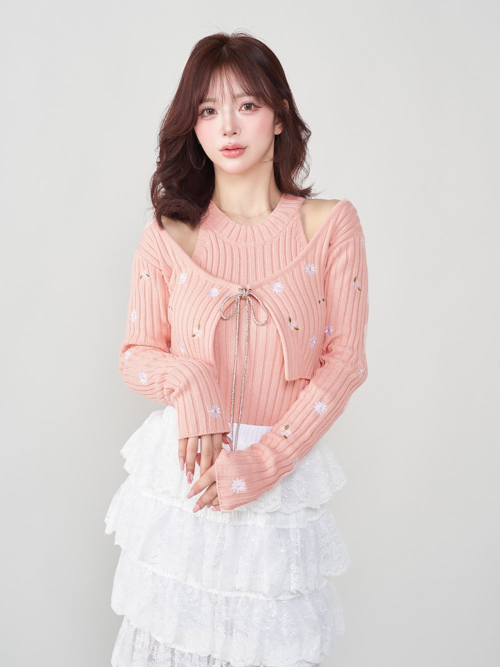 フラワーレースティアードフリルスカート – Darich (ダーリッチ)