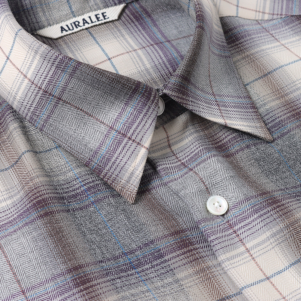 AURALEE] SUPER LIGHT WOOL CHECK SHIRT (A23AS01LC) | AURALEE