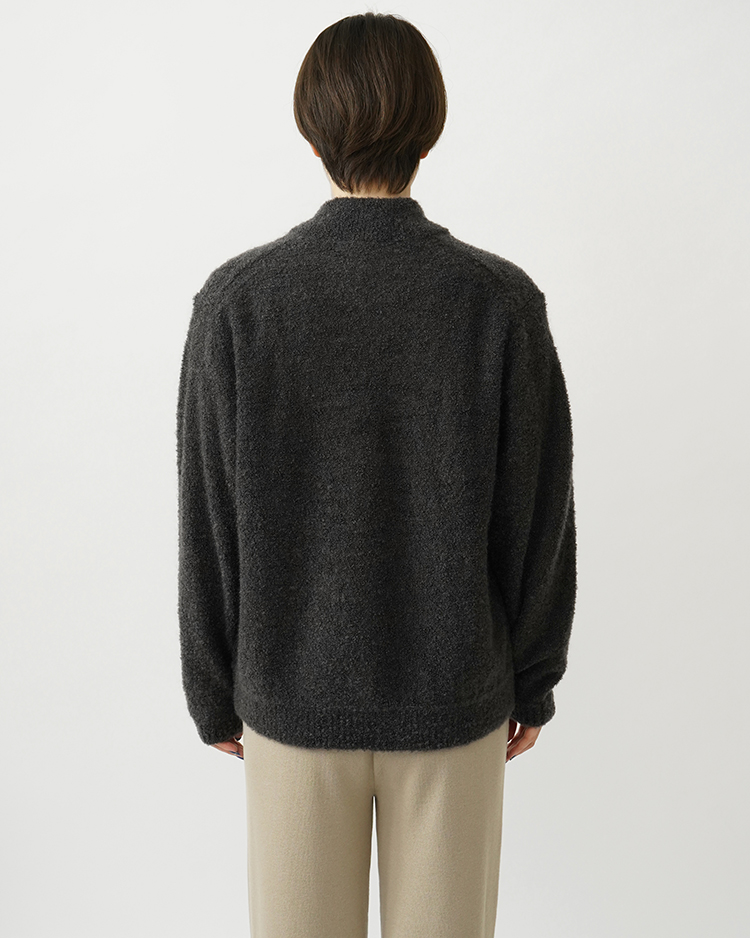 KID MOHAIR LOOP HALF ZIP SWEATER / GRAY | ATON (WOMEN)(エイトン