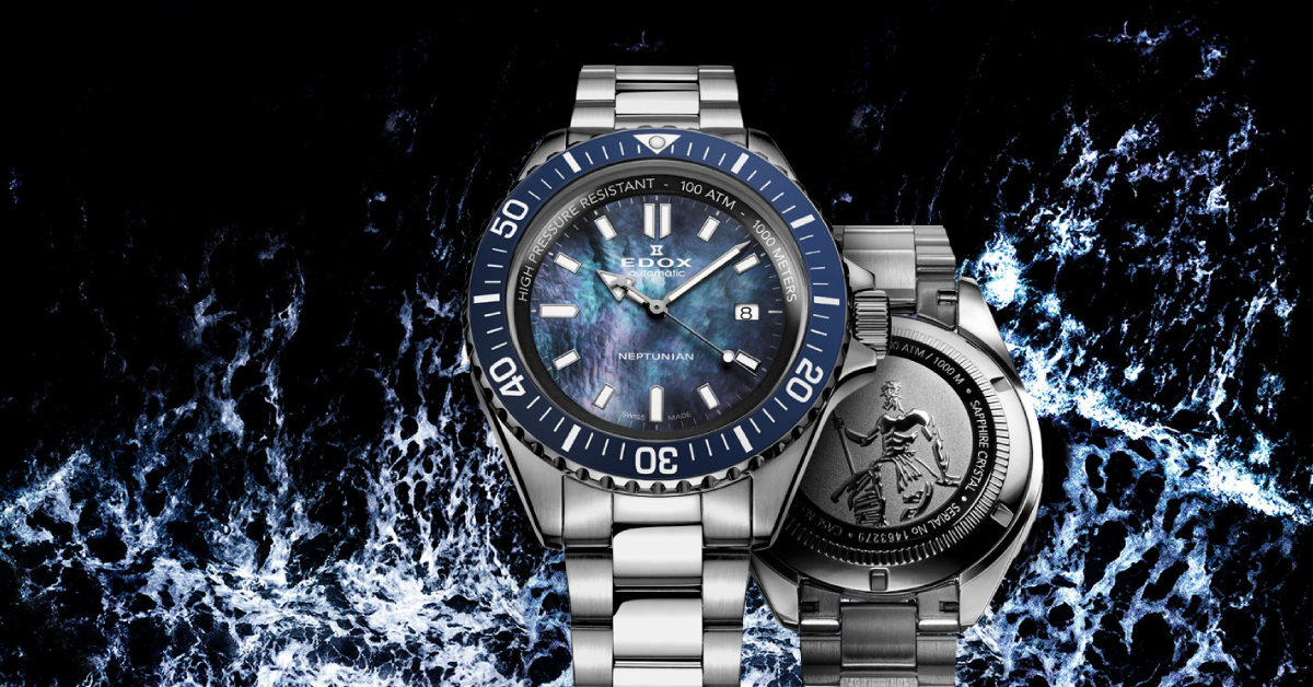 ネプチュニアン』にブラックMOP文字盤の特別モデルが登場 | EDOX日本