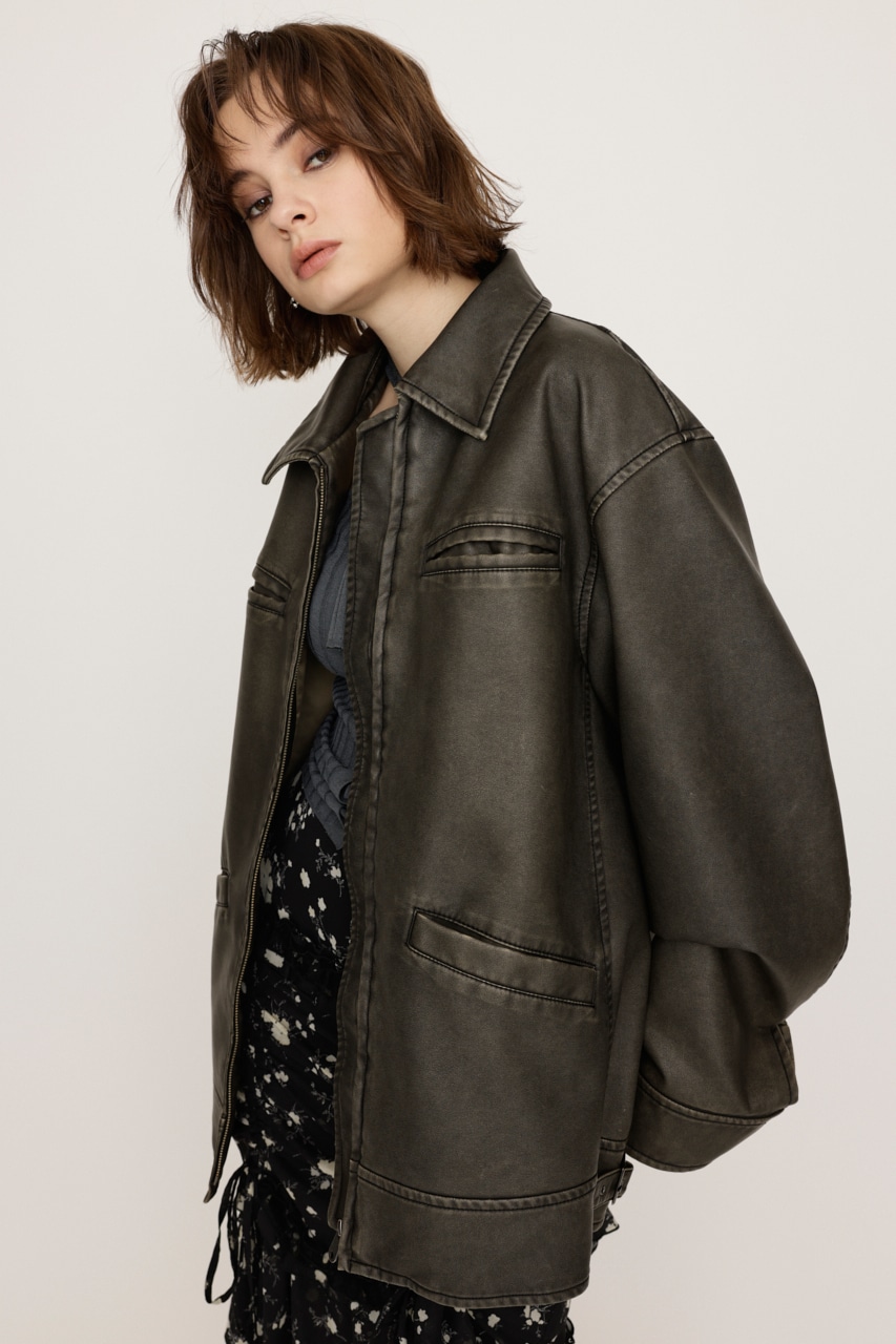 SLY | VINTAGE BOXY F／LEATHER ジャケット (ジャケット ) |SHEL'TTER