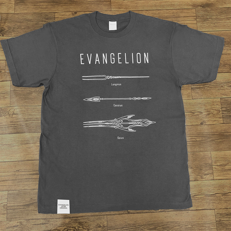 EVA STOREオリジナル Tシャツ/3本の槍/ホワイト/チャコールグレー