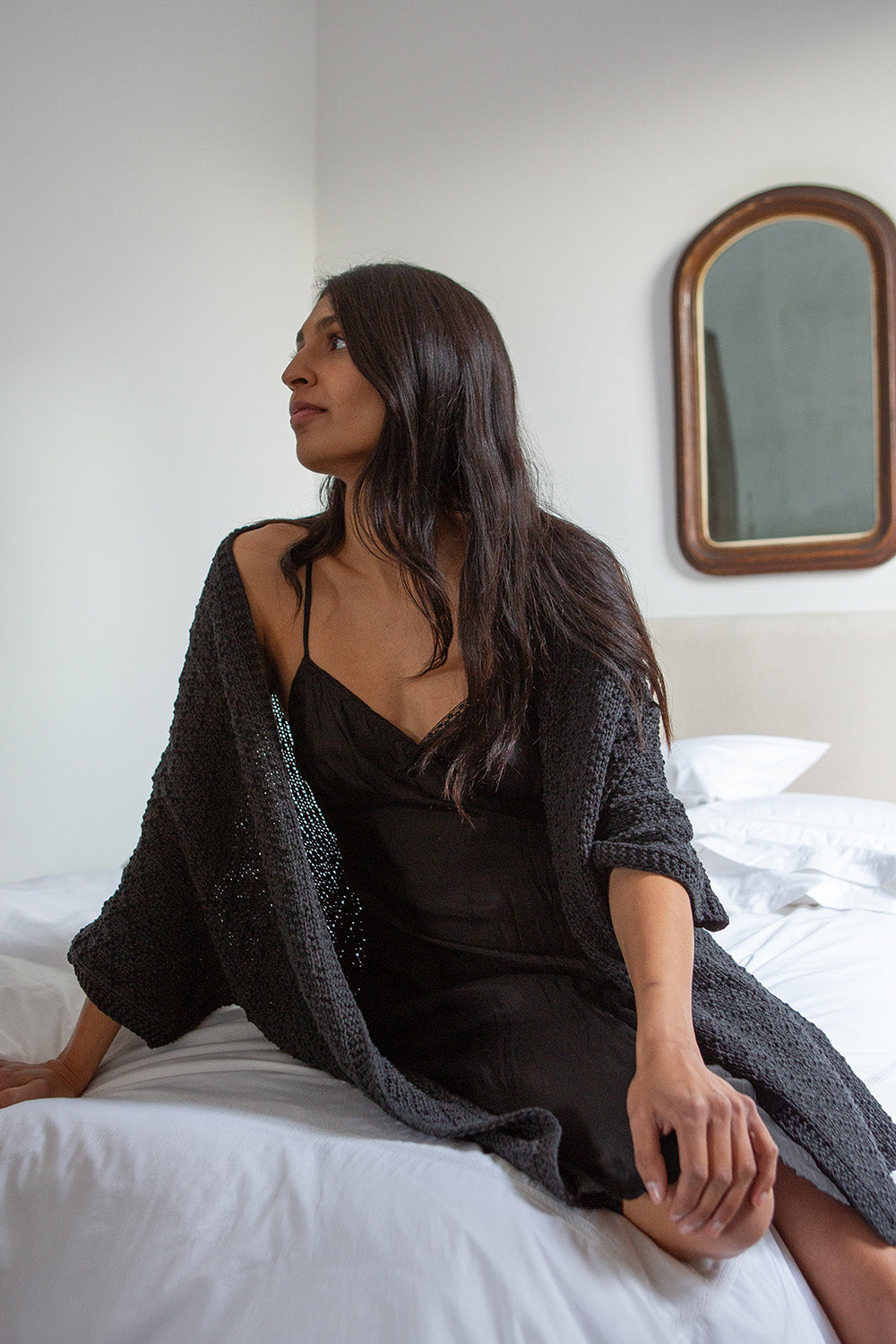 Erica Tanov | Cotton Kimono Cardigan in Ink