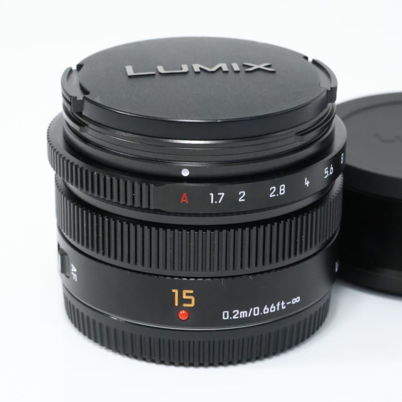 Panasonic LEICA DG SUMMILUX 15mm/F1.7 ASPH. ブラック H-X015-K 中古