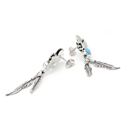 インディアンジュエリー ピアス イーグル ターコイズ フェザー ナバホ