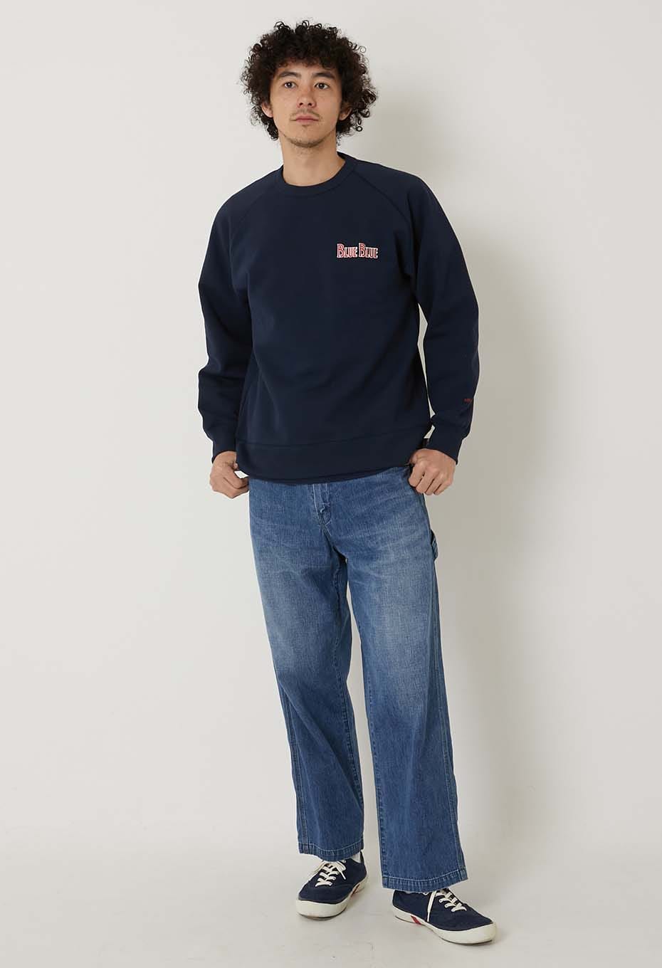 gym master × BLUE BLUE /フリースライニングスウェット クルーネック