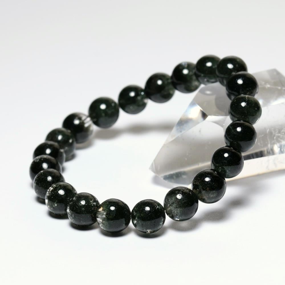 高品質++]ディープグリーンガーデンクォーツブレスレット/庭園水晶