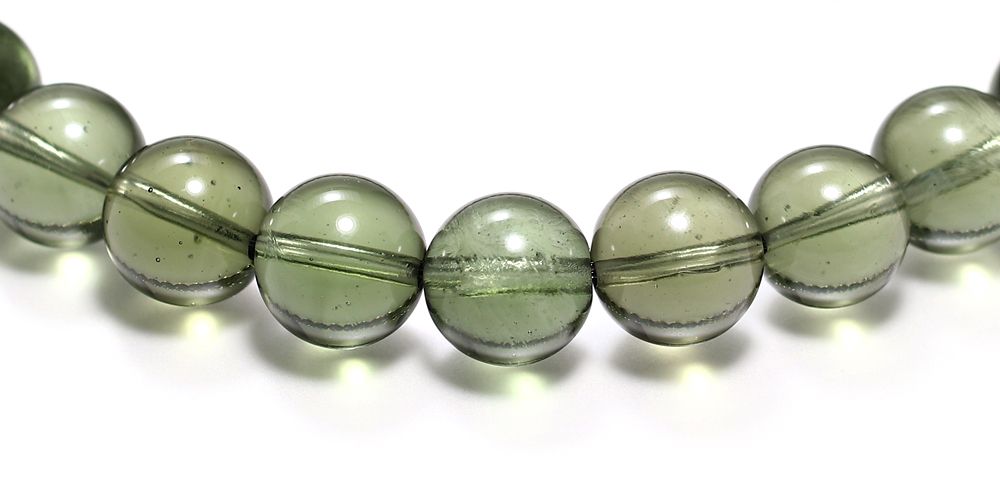 トップクォリティ]天然モルダバイトブレスレット/珍しいライトグリーン