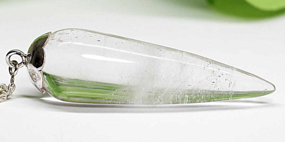 ガネッシュヒマール産]ヒマラヤ水晶ペンデュラム（大きめラウンド