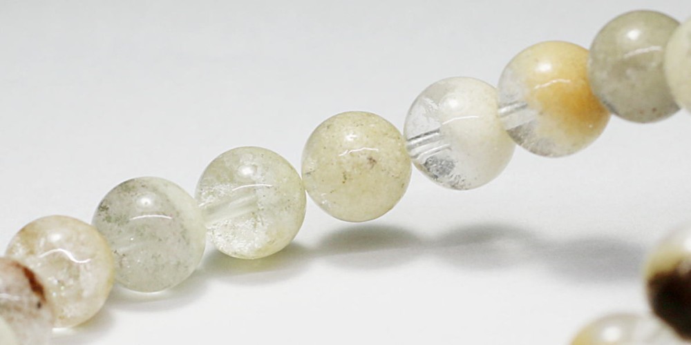 高品質]ホワイトガーデンクォーツブレスレット/ガーデン水晶（約9.5mm