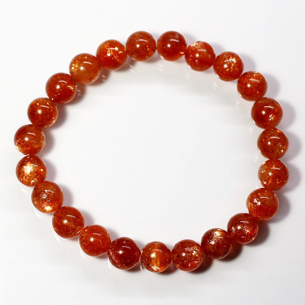 高品質]サンストーンブレスレット（約8mm玉） - 埼玉県吉川市の天然石