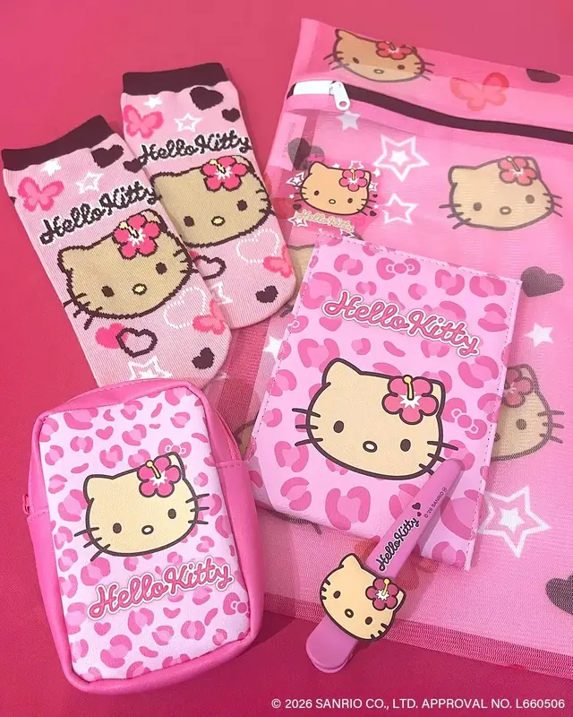 ハローキティが平成ギャルに！ヒョウ柄や蝶に包まれた限定グッズが