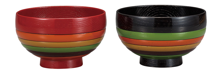 汁椀 目はじき 独楽文様 木製 漆塗り 木のお椀・味噌汁椀 FC3-1/2 漆器