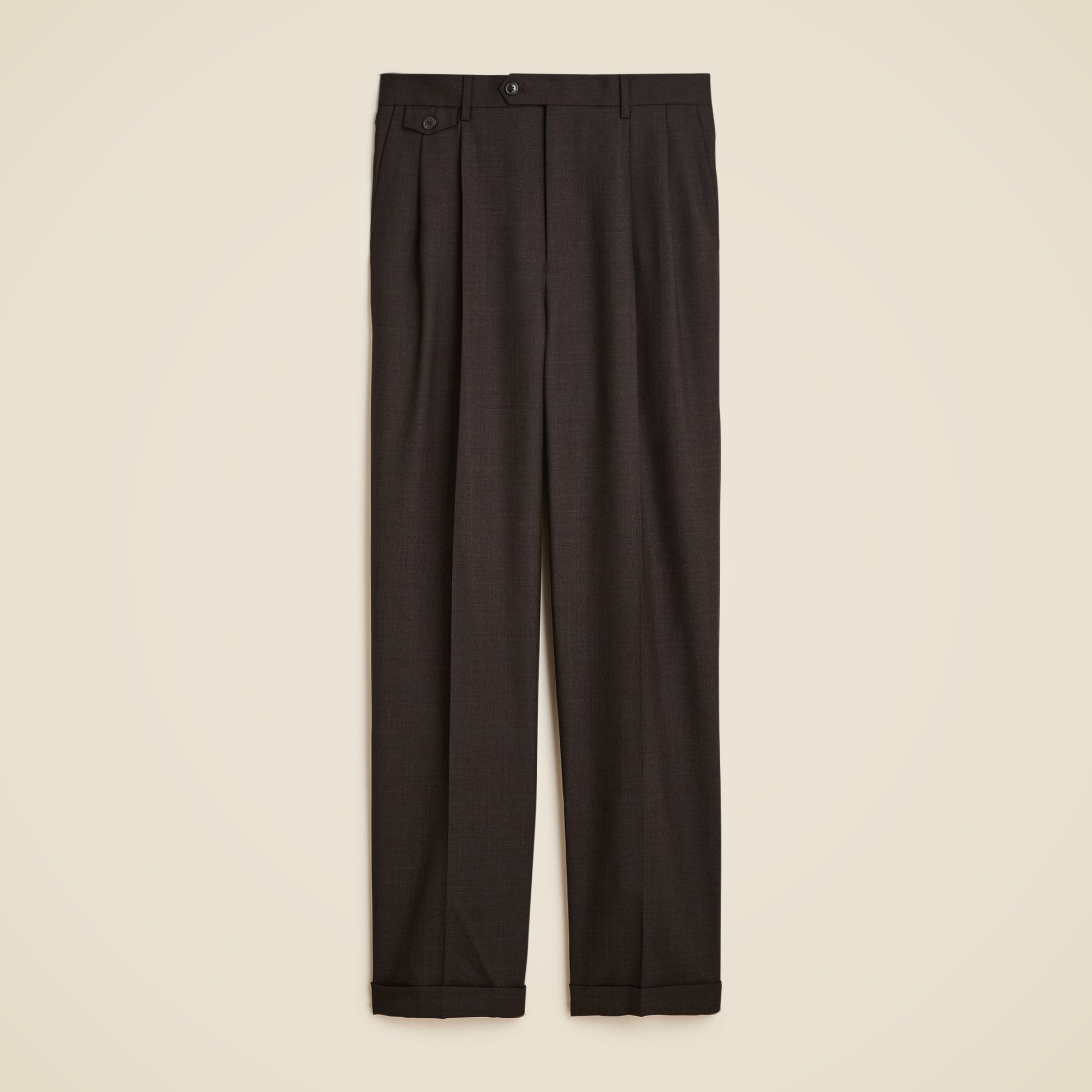 Relaxed-fit Double-pleated Trouser In Italian Tropical Wool For