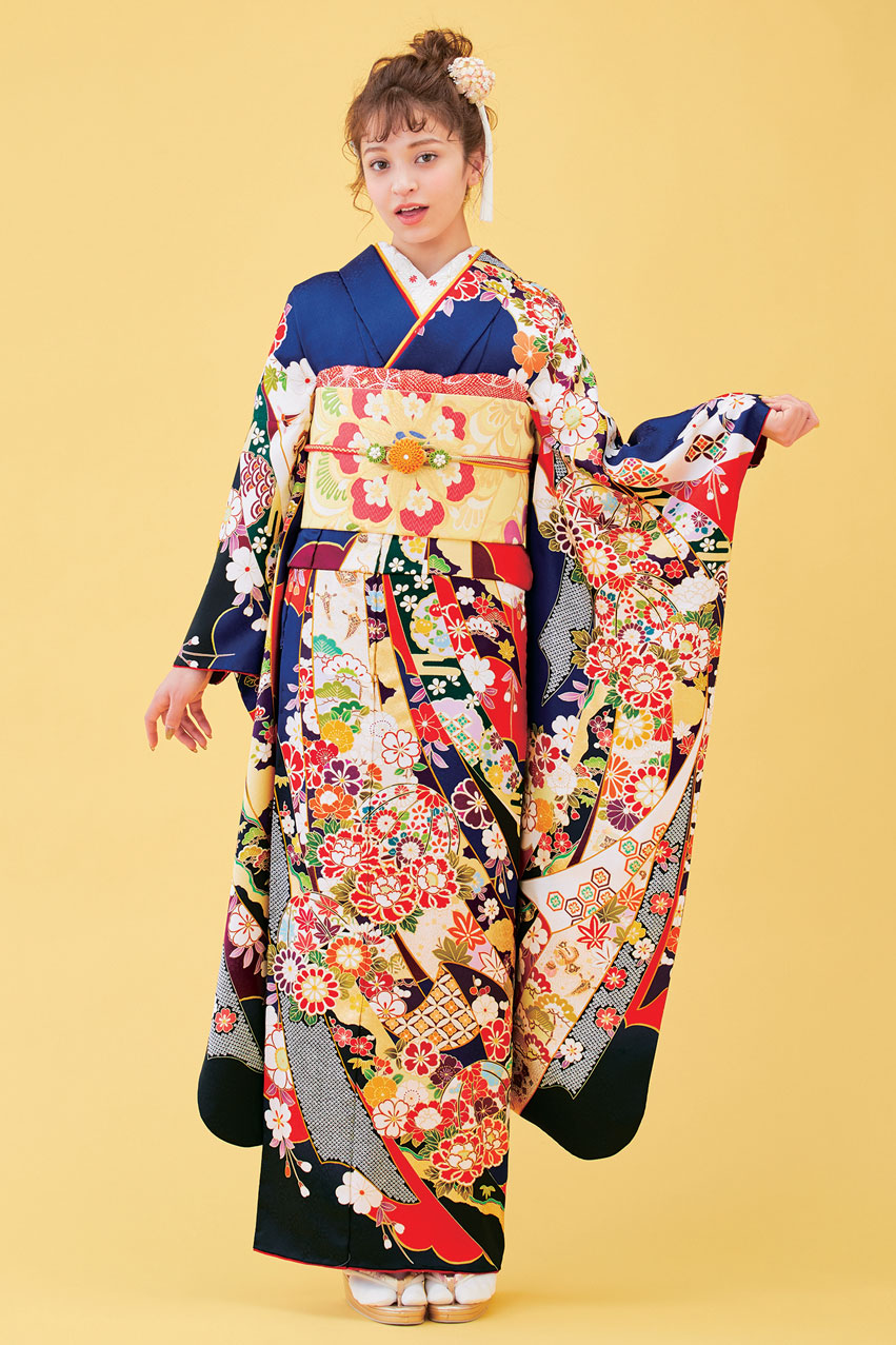 青地に熨斗柄が映える王道古典振袖｜格式と華やかさが叶う華やぎの一着