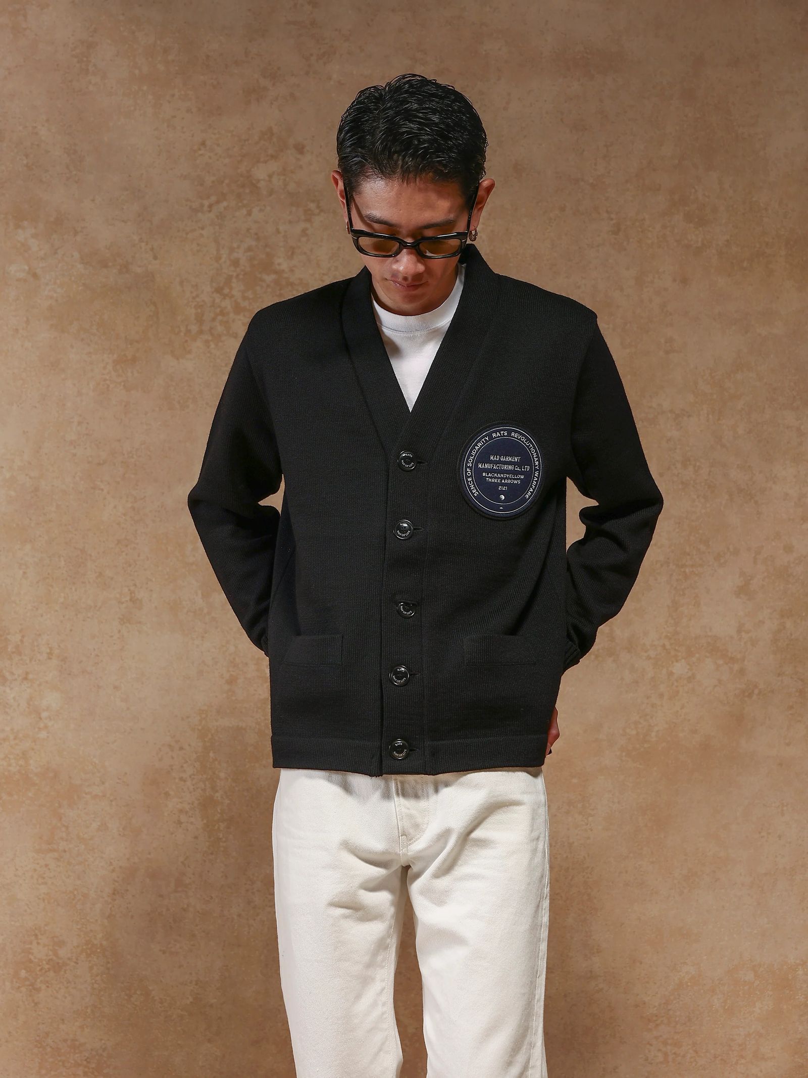 RATS - 【ラスト1点】LETTERD CARDIGAN PATCH (BLACK) / ワッペン