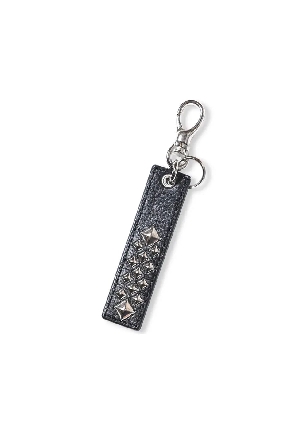 CALEE 　キャリー　スタッズ付き本革キーホルダー CALEE - STUDS LEATHER KEY HOLDER (BLACK) / スタッズ レザー