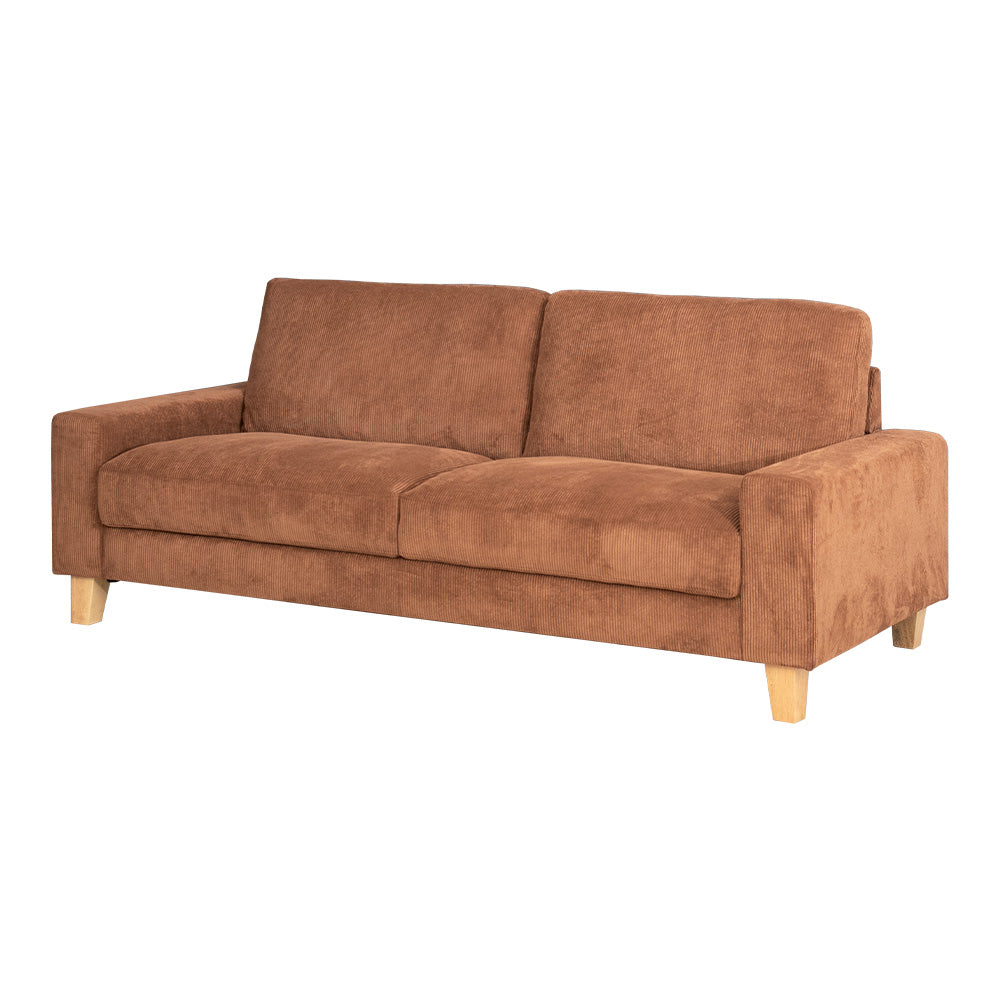 lushroom ソファ 3人掛け コーデュロイ ファブリック 木脚 キャメル