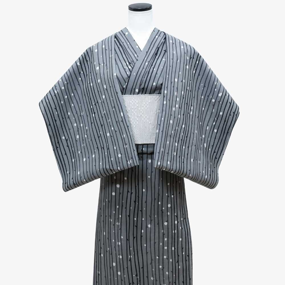綿100％注染浴衣反物「雪に柳」― 東京注染・丸久商店| 普段着きものも