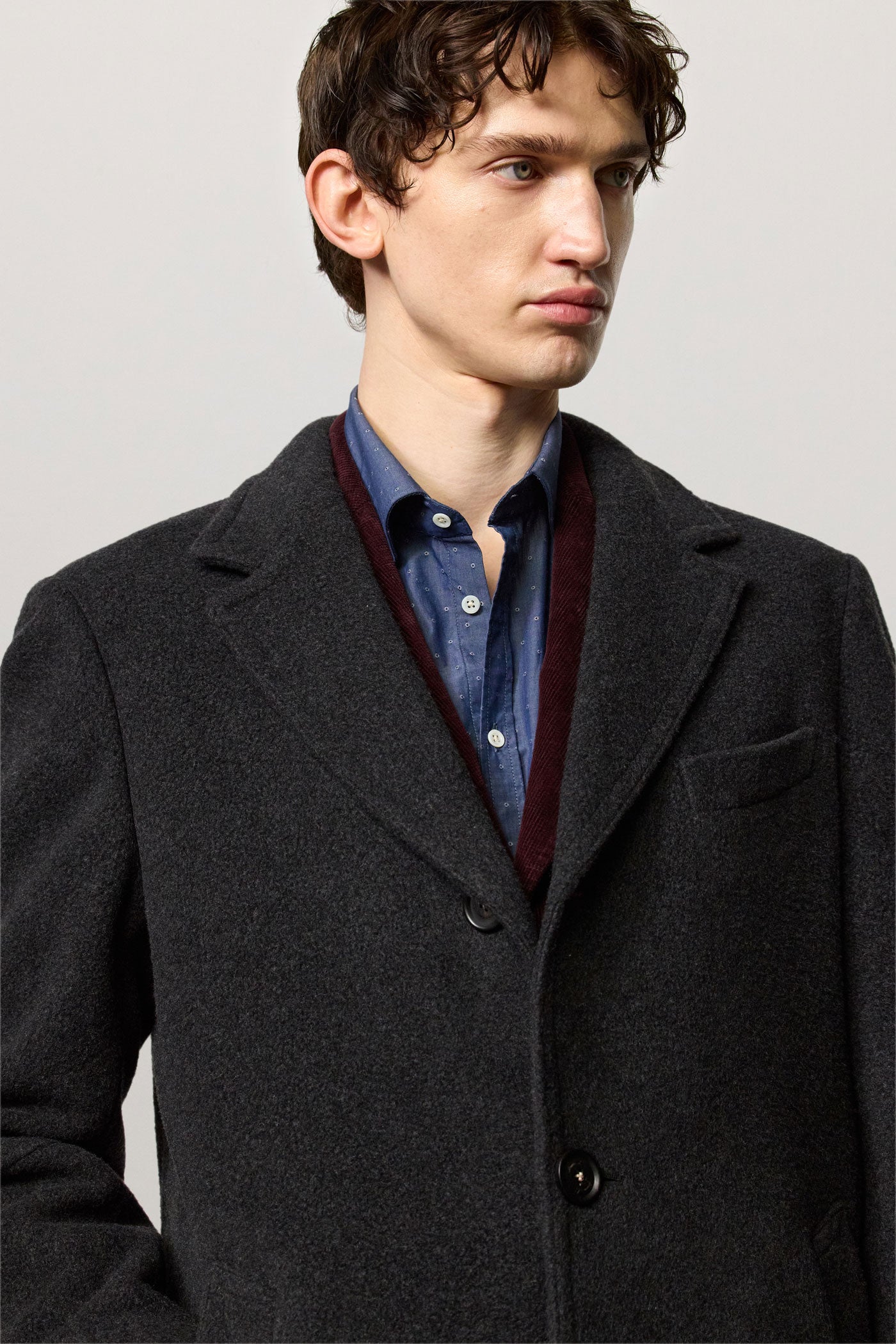 MERCURY - Virgin wool and cashmere coat - graphite – Massimo Alba