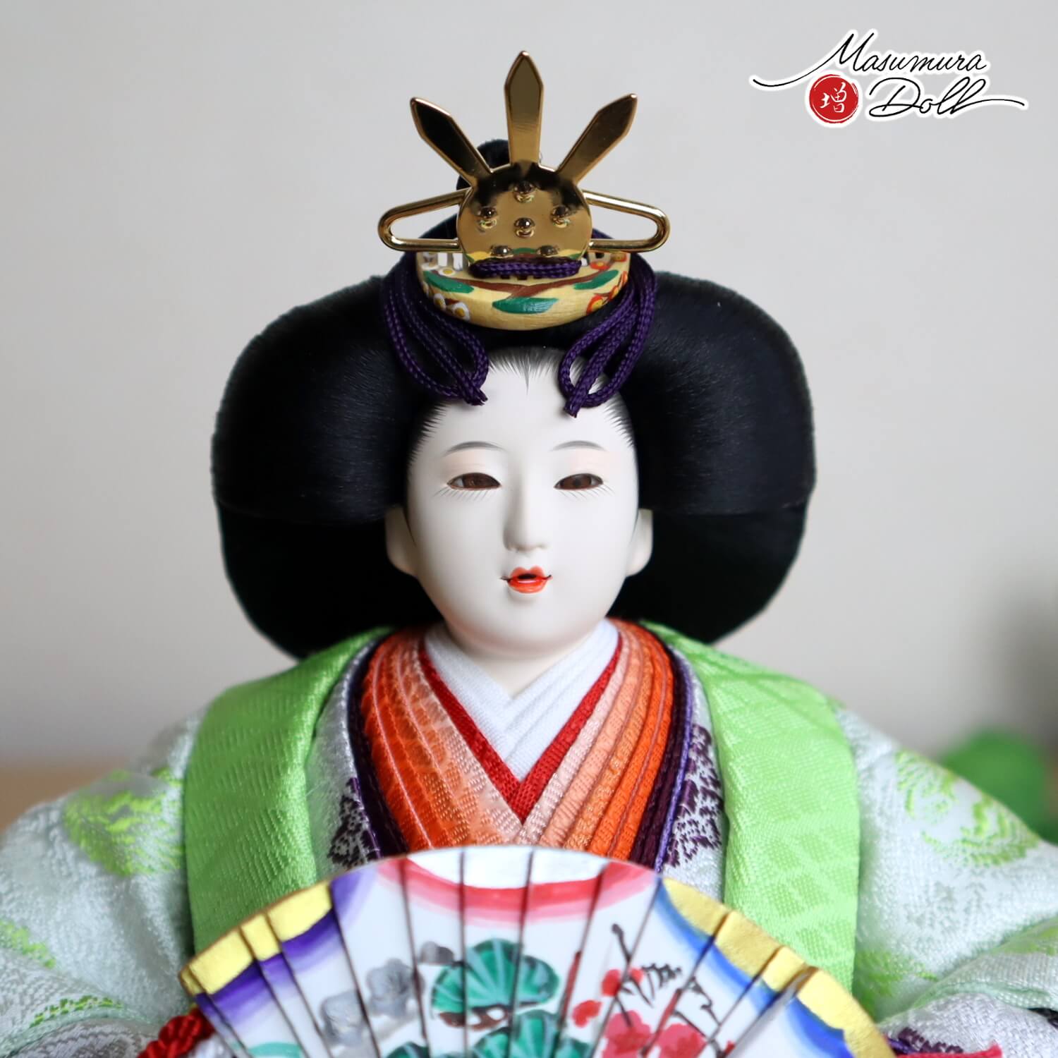 雛人形 伝統工芸士・清水光雲作 25号 芥子 正絹西陣織黄櫨染 雅子皇后