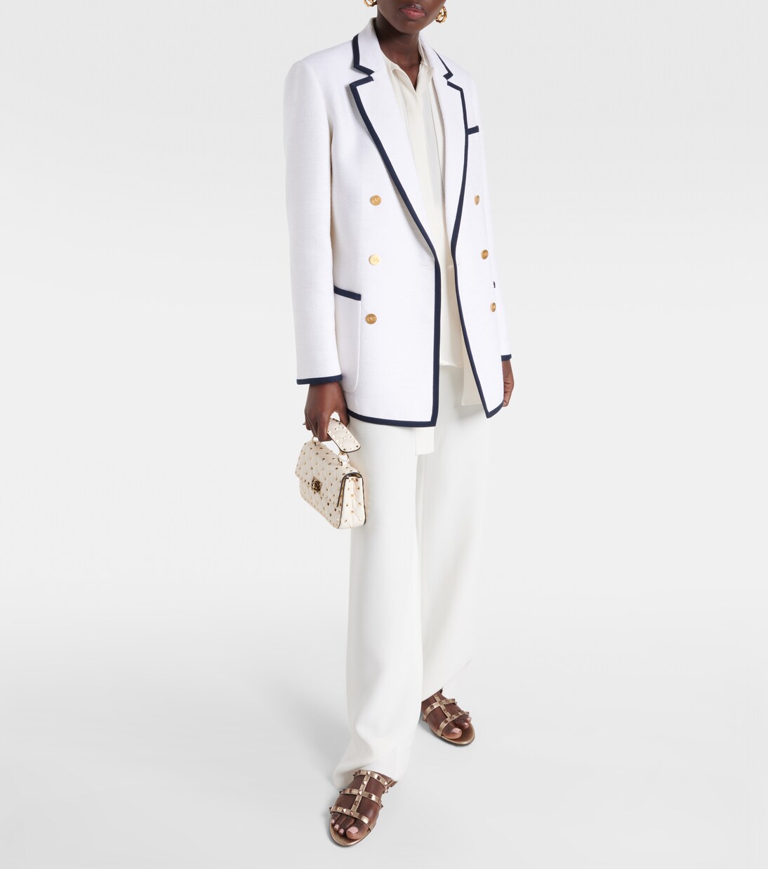 Rockstud leather sandals in metallic - Valentino Garavani | Mytheresa