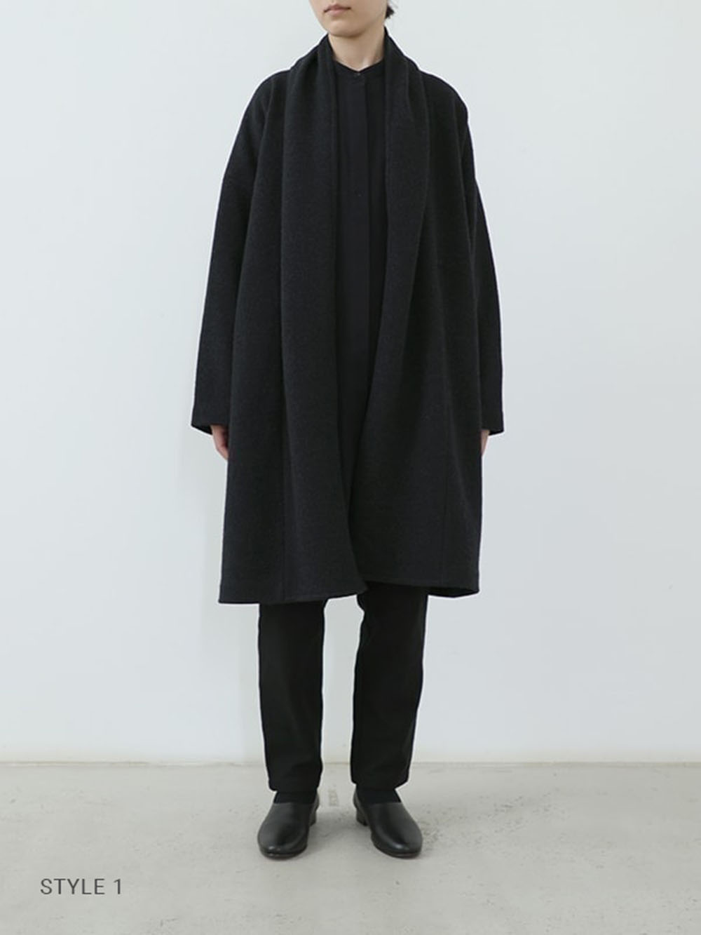 evam eva (WOMEN) _ プレスウール ローブコート / Chacoal | R1