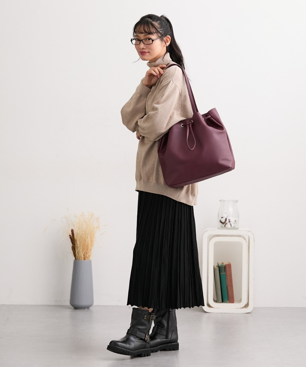 やわらか合皮フロントドロストトートバッグ（A4対応） 通販【ニッセン】