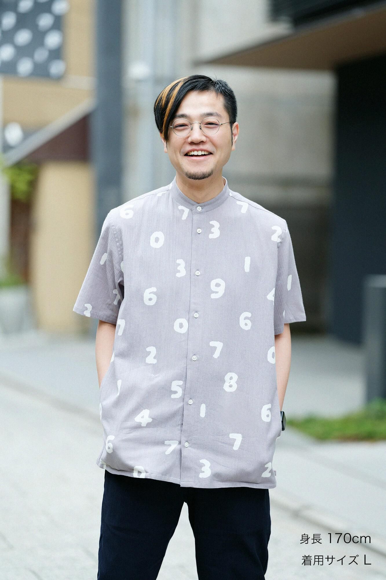 高島縮 20/20 スタンドカラー半袖シャツ SP／SO-SU-U