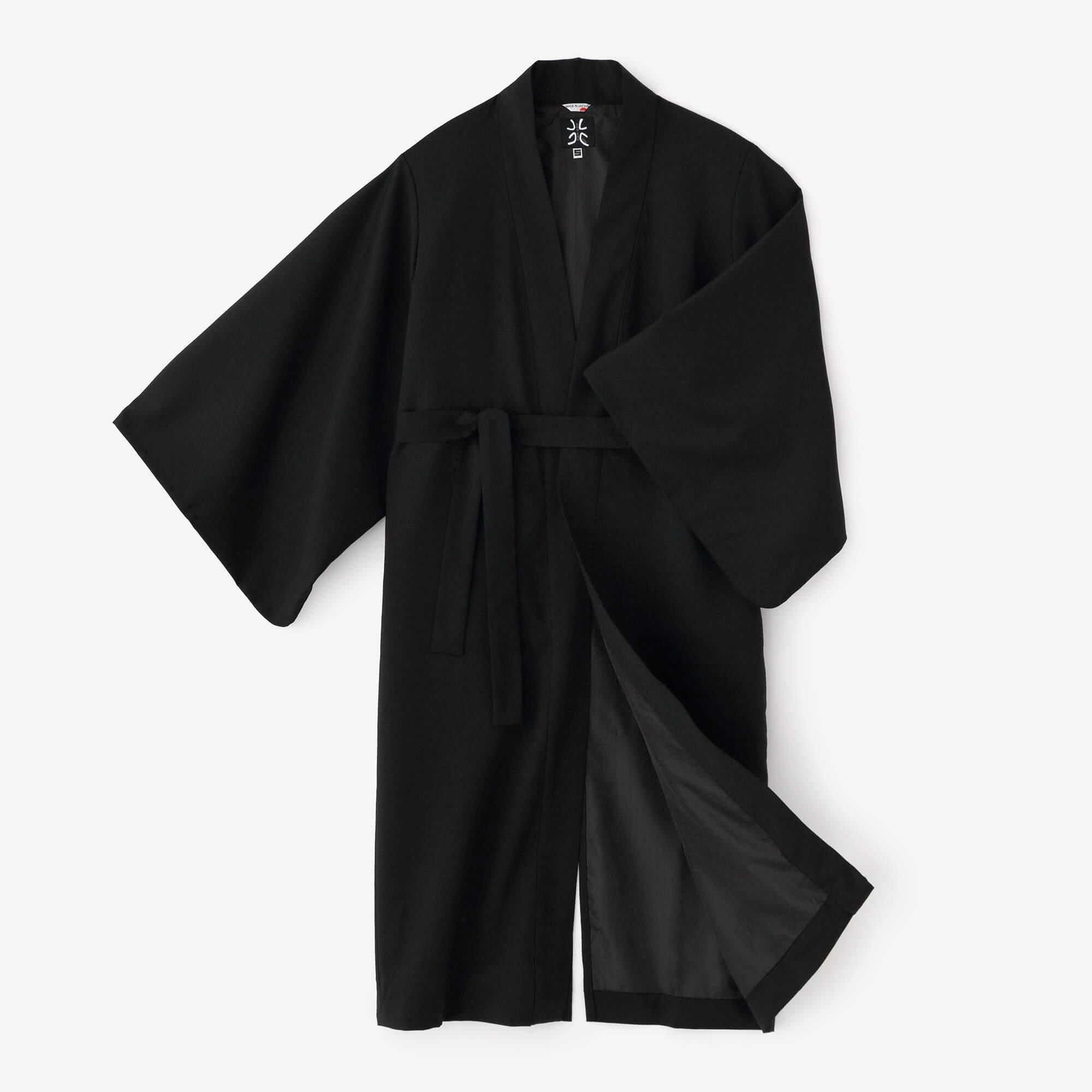 撥水織（はっすいおり） 円領外套（えんりょうがいとう）／黒紺（くろ