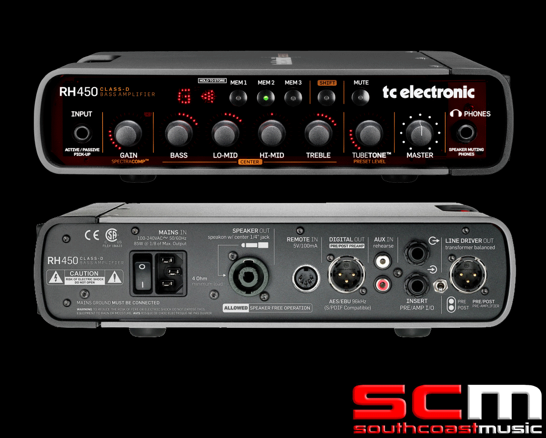 TC Electronic RH450 450W Bass Amplifier Head Tone Print Amp