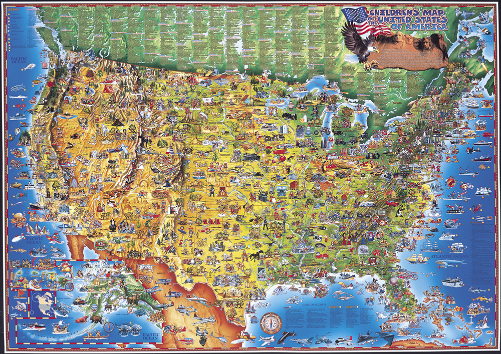 アメリカ（英語版）Children's Map of the United States of America