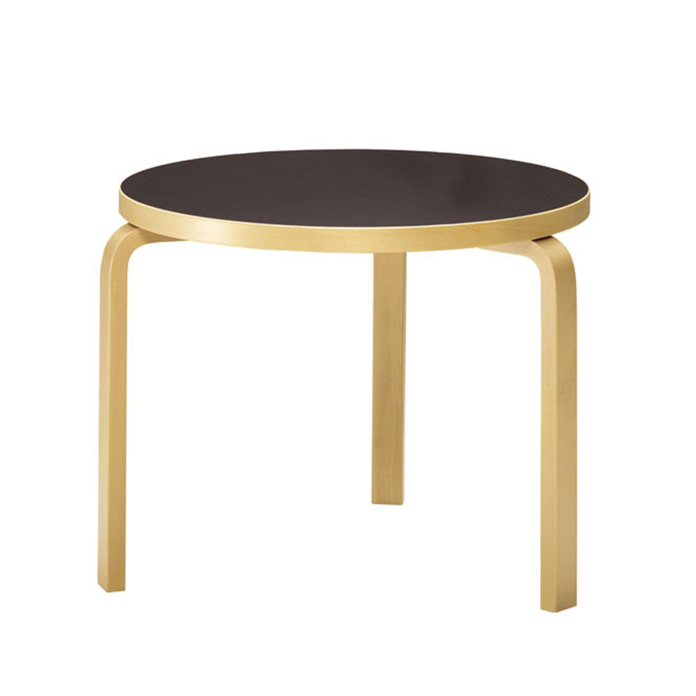 90Bローテーブル φ75×H52cm / ブラックリノリウムArtek（アルテック