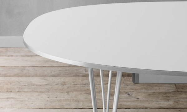 スーパー楕円テーブル B612 W150×D100cm / ホワイト×ホワイトレッグ