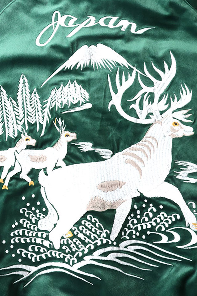 別珍スカジャン VELVETEEN SOUVENIR JACKET「DEER」 HOUSTON 51523