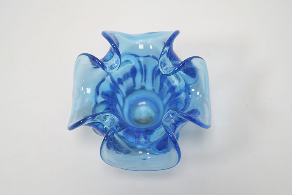 ヴィンテージMURANOガラスボウル blue イタリアヴェネチアの小さな島