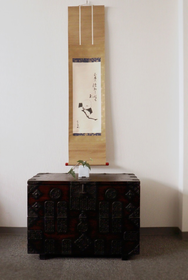 李朝箪笥 李朝バンダジ パンダジ韓国アンティーク家具 中サイズ 幅850