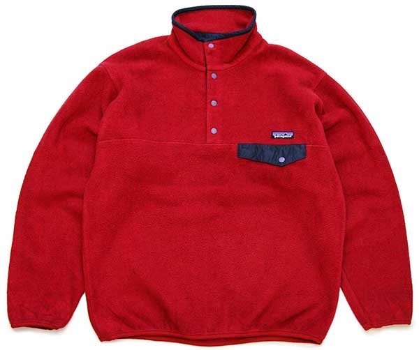 00s patagoniaパタゴニア シンチラ フリース スナップT 濃赤 S