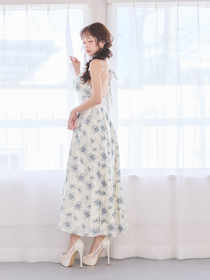 XS-Lサイズあり【DEA./ディア】バックオープン/ フラワー/ サテン