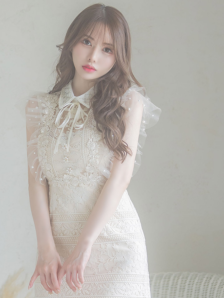 即日発送【ROBE de FLEURS/ローブドフルール】ビジュー襟/ フラワー