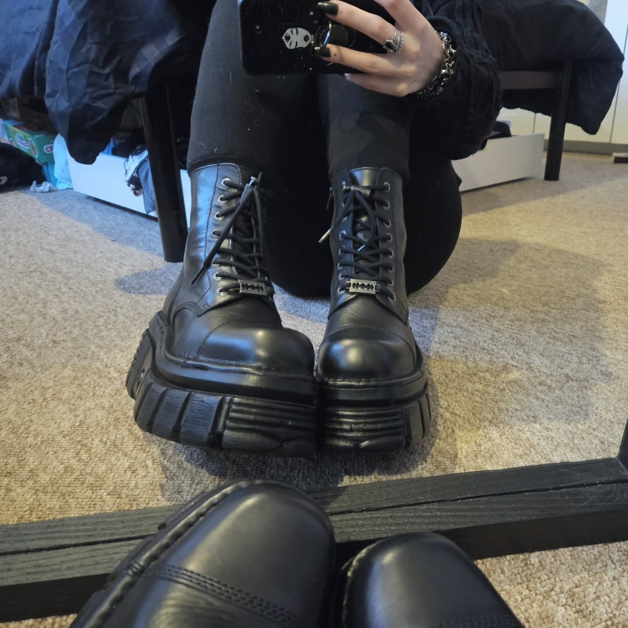 取り寄せ]M.NEWMILI083-S21 / プレート / 厚底ブーツ / 本革【NEW ROCK