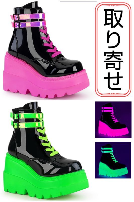 取り寄せ]SHAKER-52 / 蓄光 / 厚底ブーツ【DEMONIA】 | Spider Rock Web