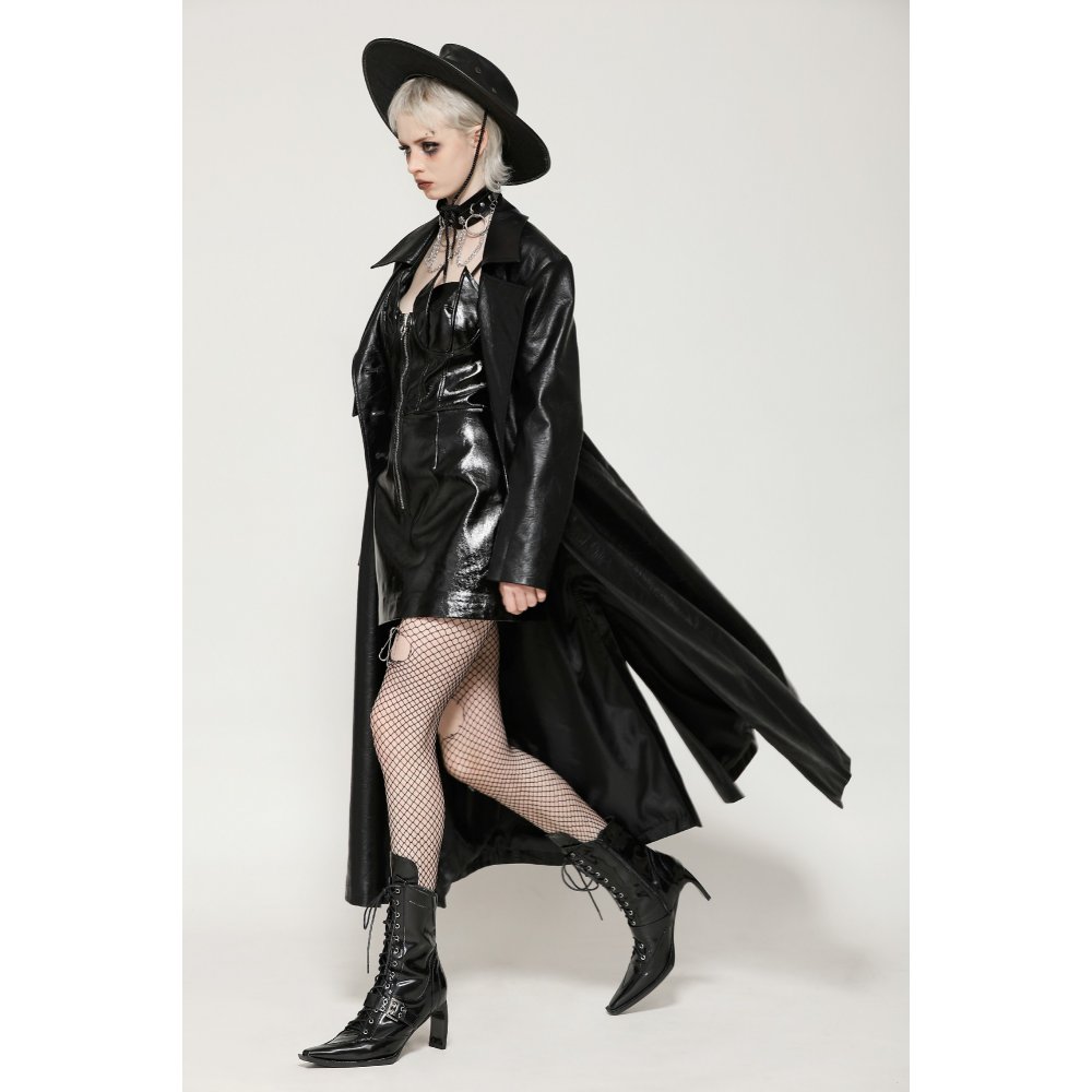 🔥SALE🔥Black deep sea hunter leather long coat / ロングジャケット
