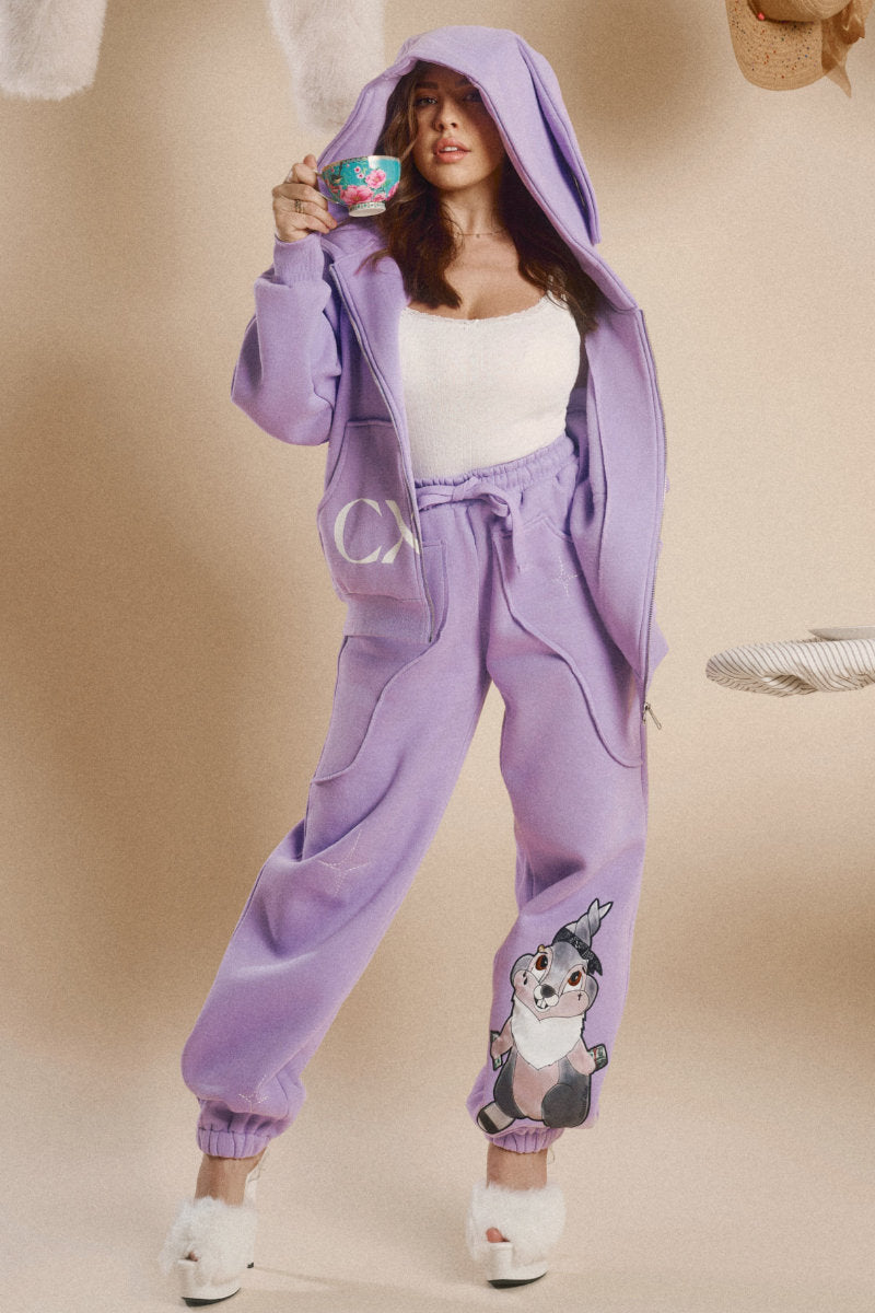 CXIX Creatures in the Club: Honey Bunz Zip Hoodie - Purple – Pole