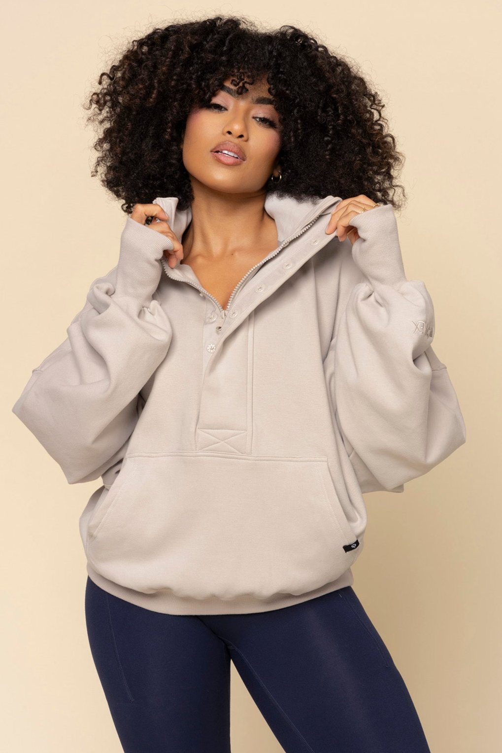 Ooey Gooey Half Zip Sweater - Silver Birch – POPFLEX®